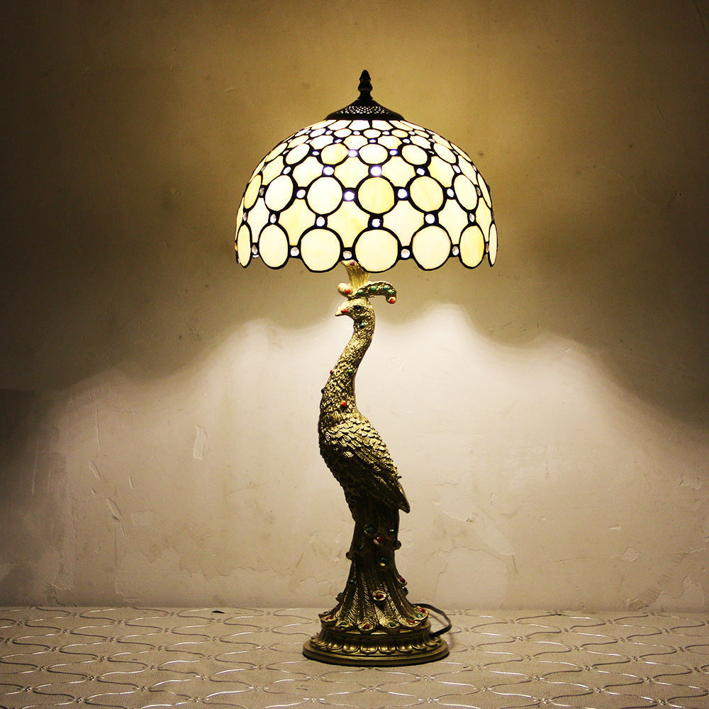 Lampă de masă în stil Tiffany Aurena — Abajur tip cupolă colorat - Desfino