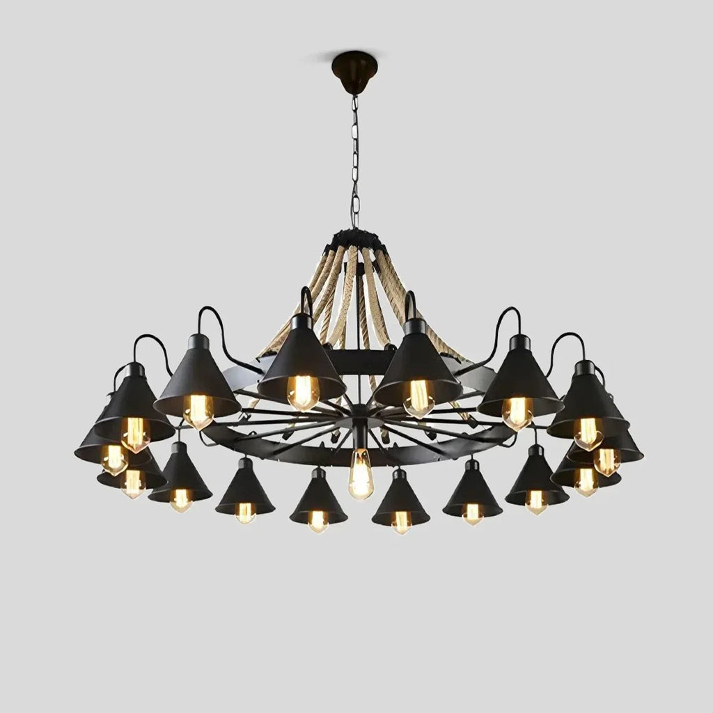 Vintage Industrial Rope Chandelier for Dining Area | Desfino