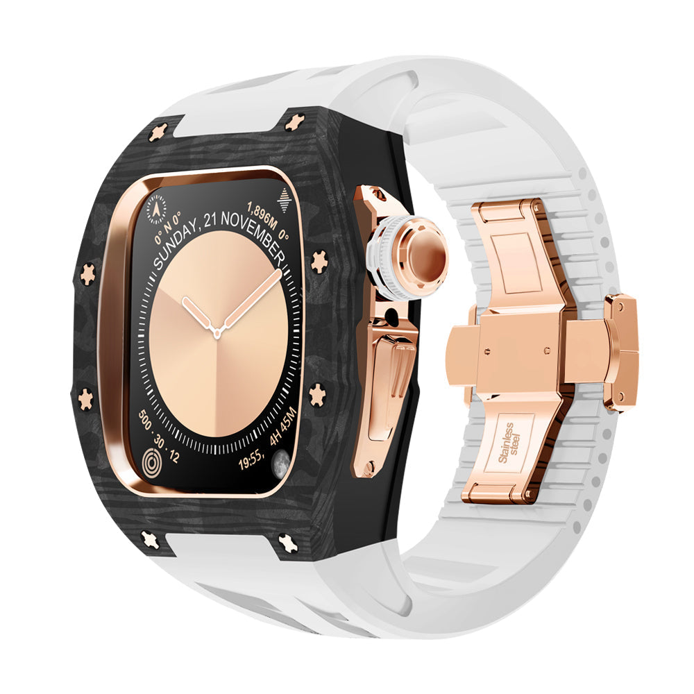 AuroraCarbon S10-retrofitkit voor Apple Watch met titaniumaccenten - Desfino
