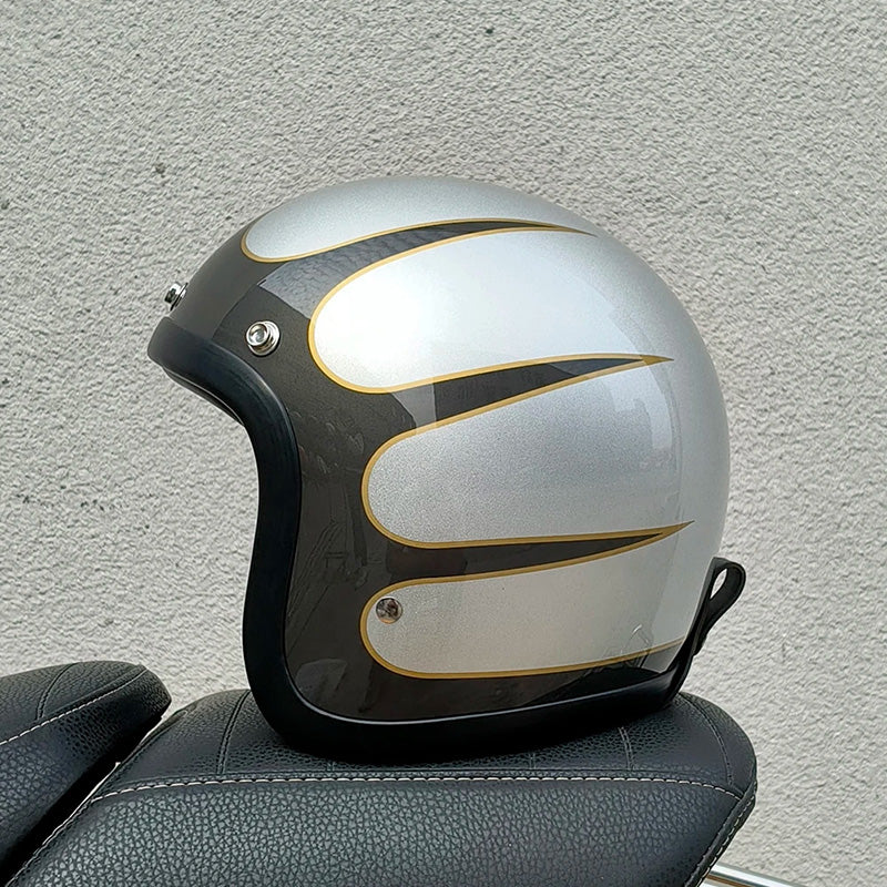 קסדת אופנוע רטרו AeroGuard עם אישורי DOT ו-ECE
