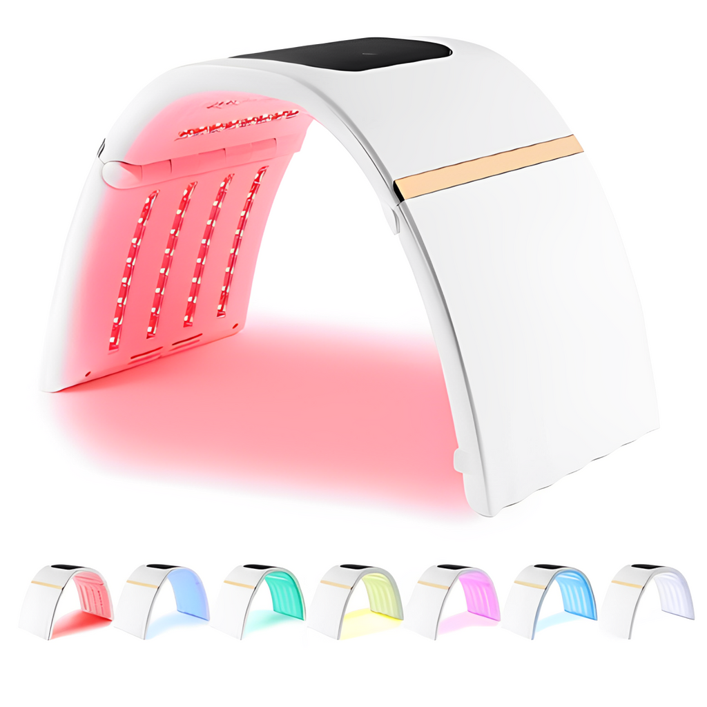 LunaGlow 7-Color PDT LED Facial Therapy Device, 112 SMD LEDs, 180° - Desfino