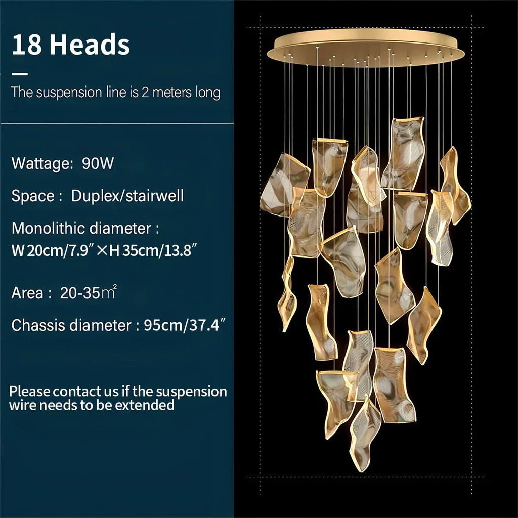 Large Luxury Art Chandelier for High Ceiling Living Room | Desfino