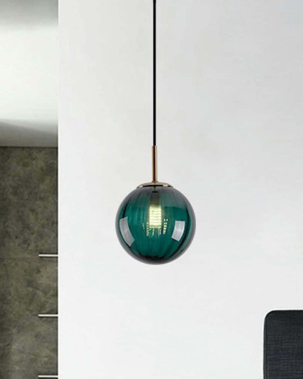 VeraLux pendellampe i ravfarvet glas — Vintage 3000K varm hvid glød - Desfino