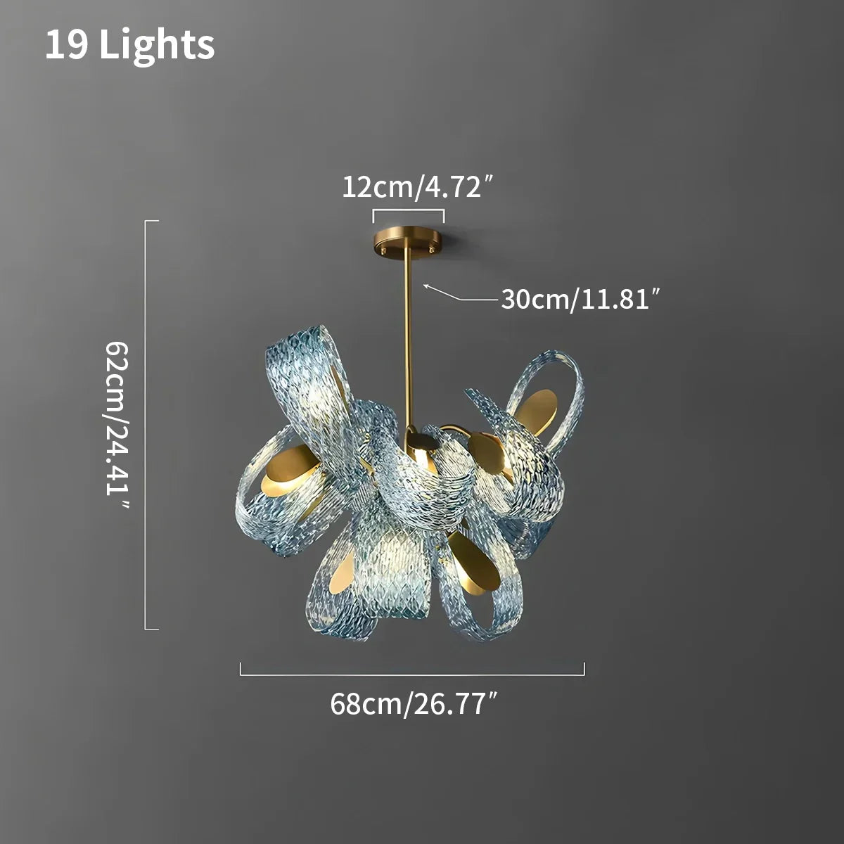 Peacock Blue Art Glass Chandelier for Dining Room | Desfino