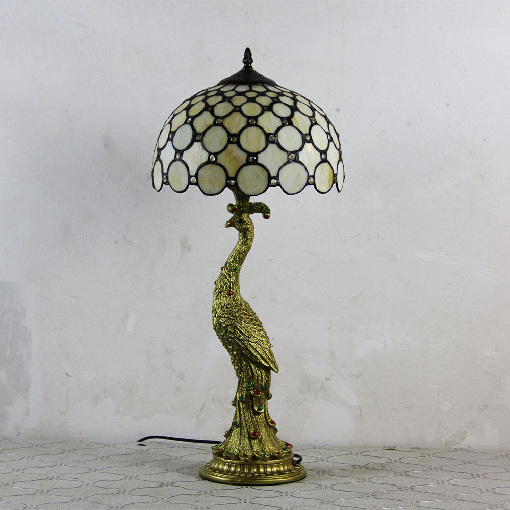 Lampă de masă în stil Tiffany Aurena — Abajur tip cupolă colorat - Desfino