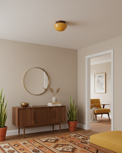 Amber Honey Dome Ceiling Pendant