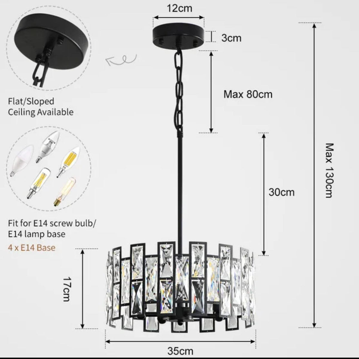 Lunara Crystal Pendant Light — Stainless Steel LED Fixture - Desfino