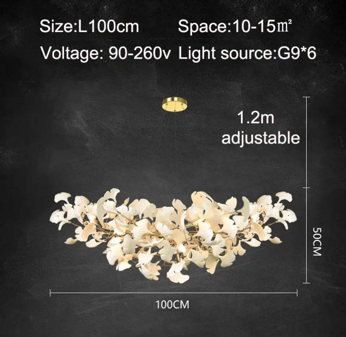 Lampadario in ceramica LumaPetal — Luce LED bianca calda e dimmerabile - Desfino