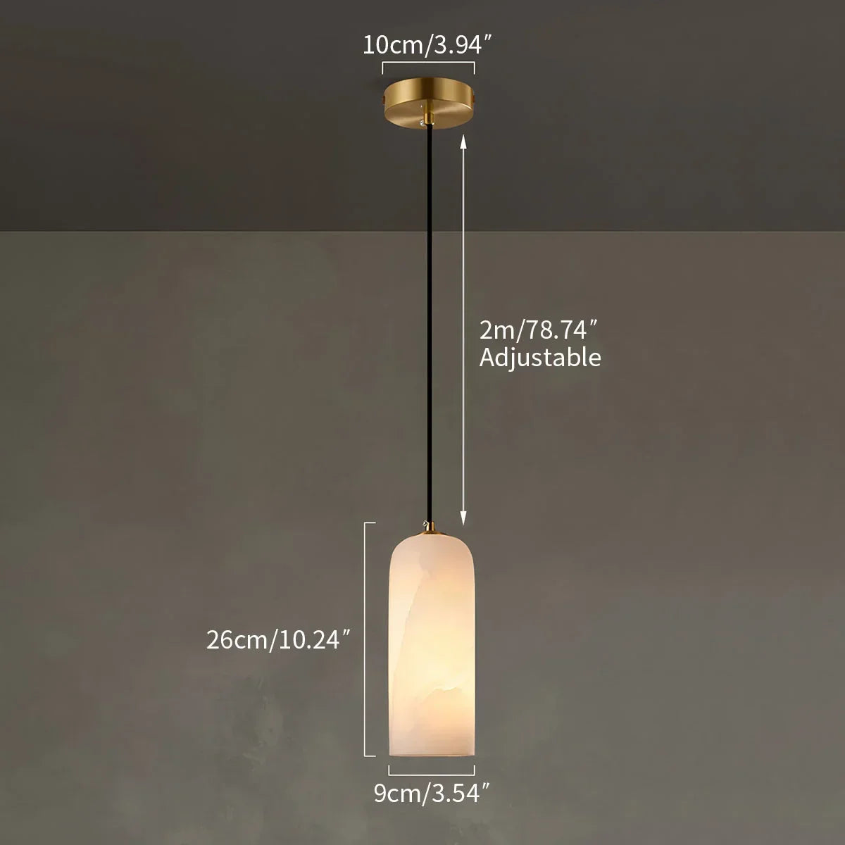 Modern All Copper Spanish Alabaster Pendant Light | Desfino