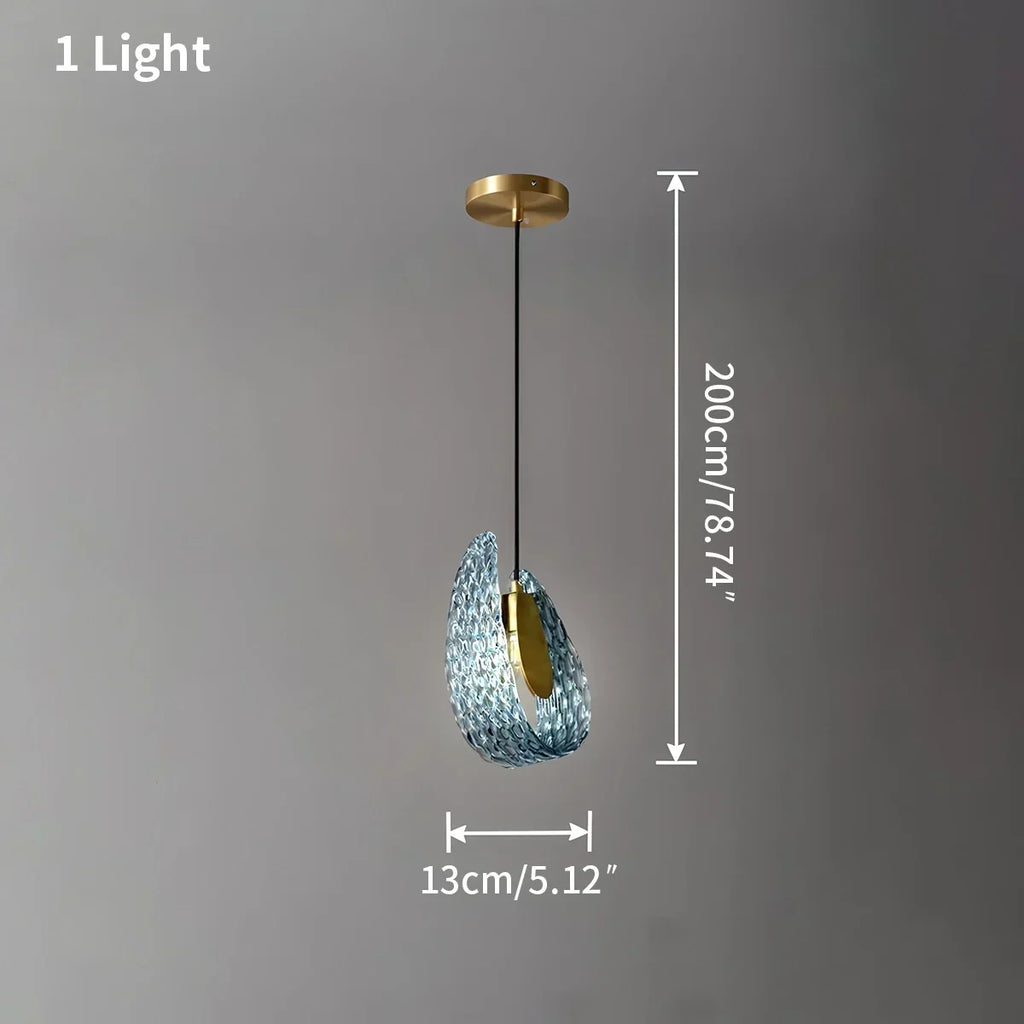 Peacock Blue Art Glass Chandelier for Dining Room | Desfino