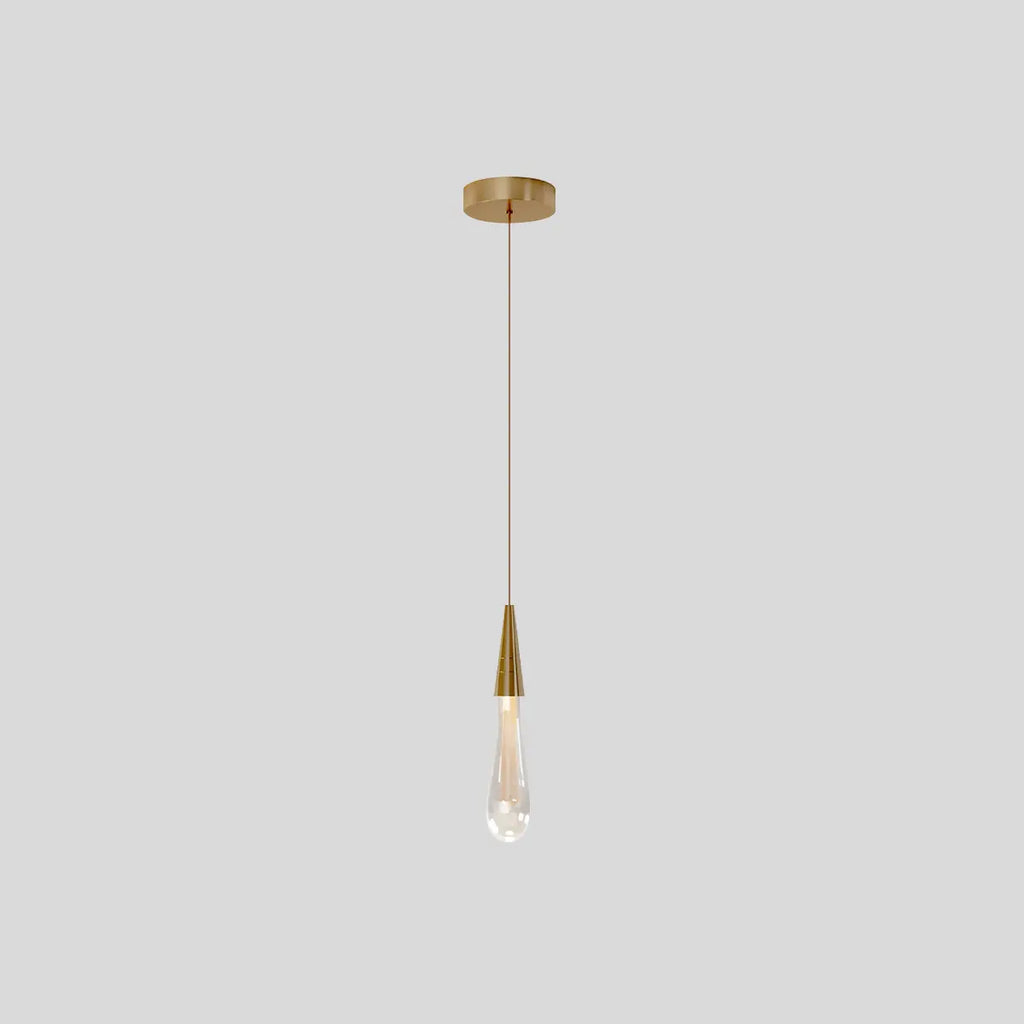 Drop Crystal Chrome Pendant Light for Bedroom | Desfino