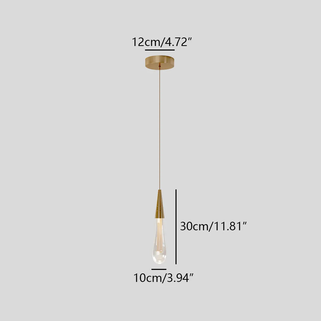 Drop Crystal Chrome Pendant Light for Bedroom | Desfino