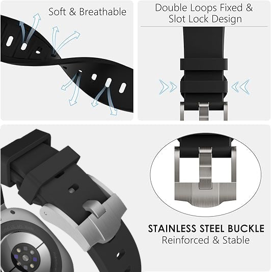 Bracelete de substituição em silicone Vellaro para Samsung Watch Ultra — Fivela de pino - Desfino