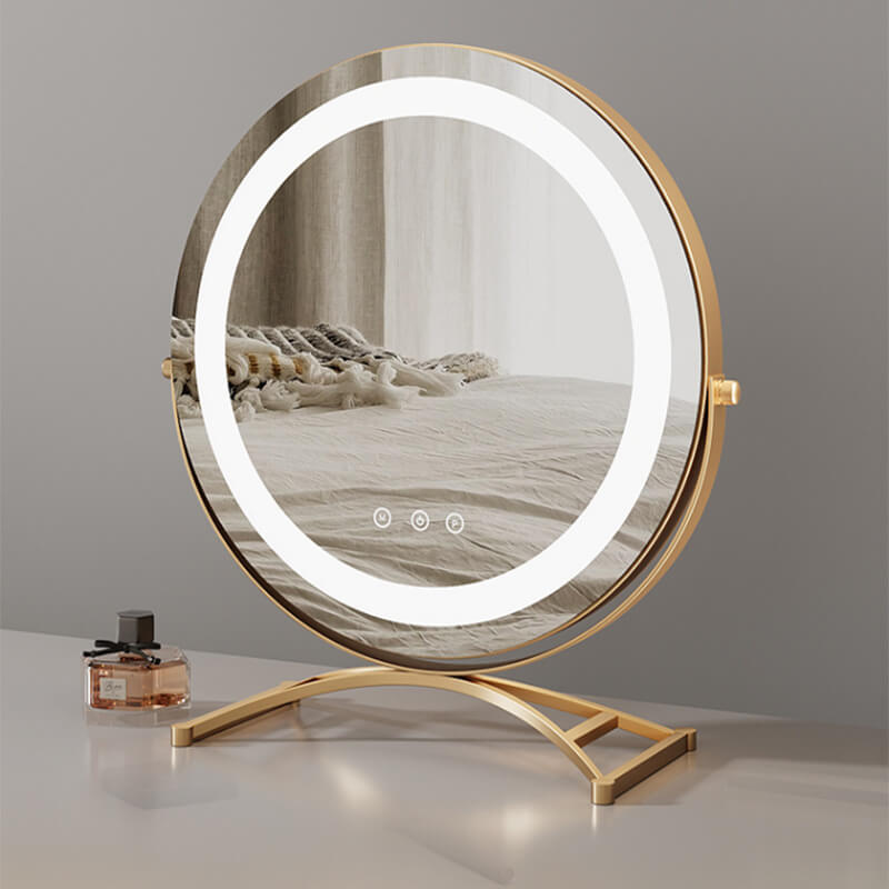 40 cm LED化妆镜 — 可调光触控，360°旋转，3种灯光模式 - Desfino