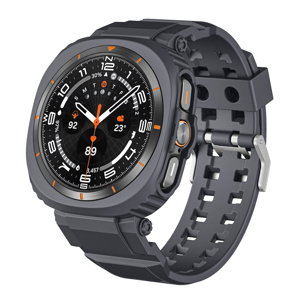FlexTone Sport TPU -ranneke + napsautettava suojakuori, Samsung Galaxy Watch Ultra 47mm - Desfino
