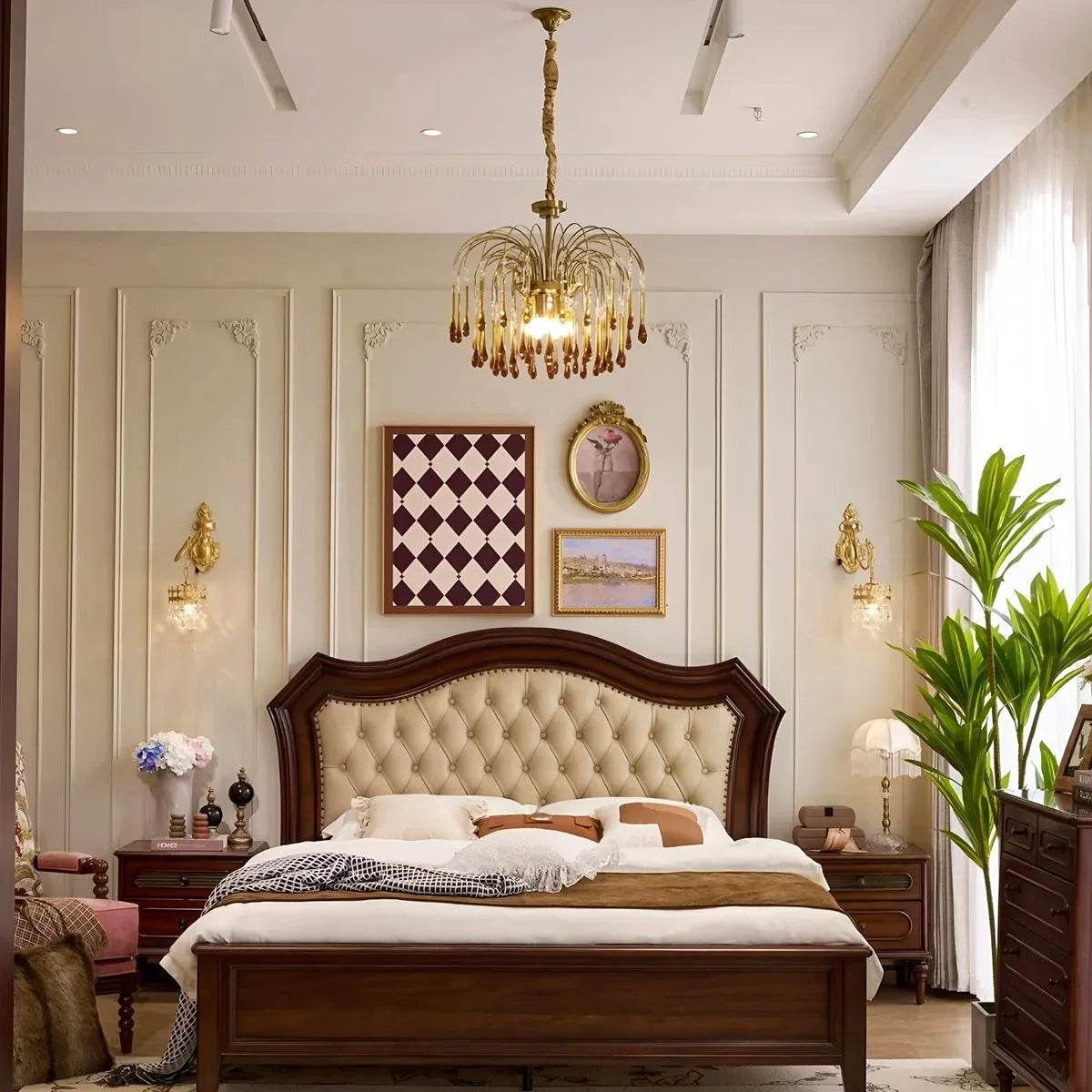 French Retro Water Drop Glass Chandelier | Desfino