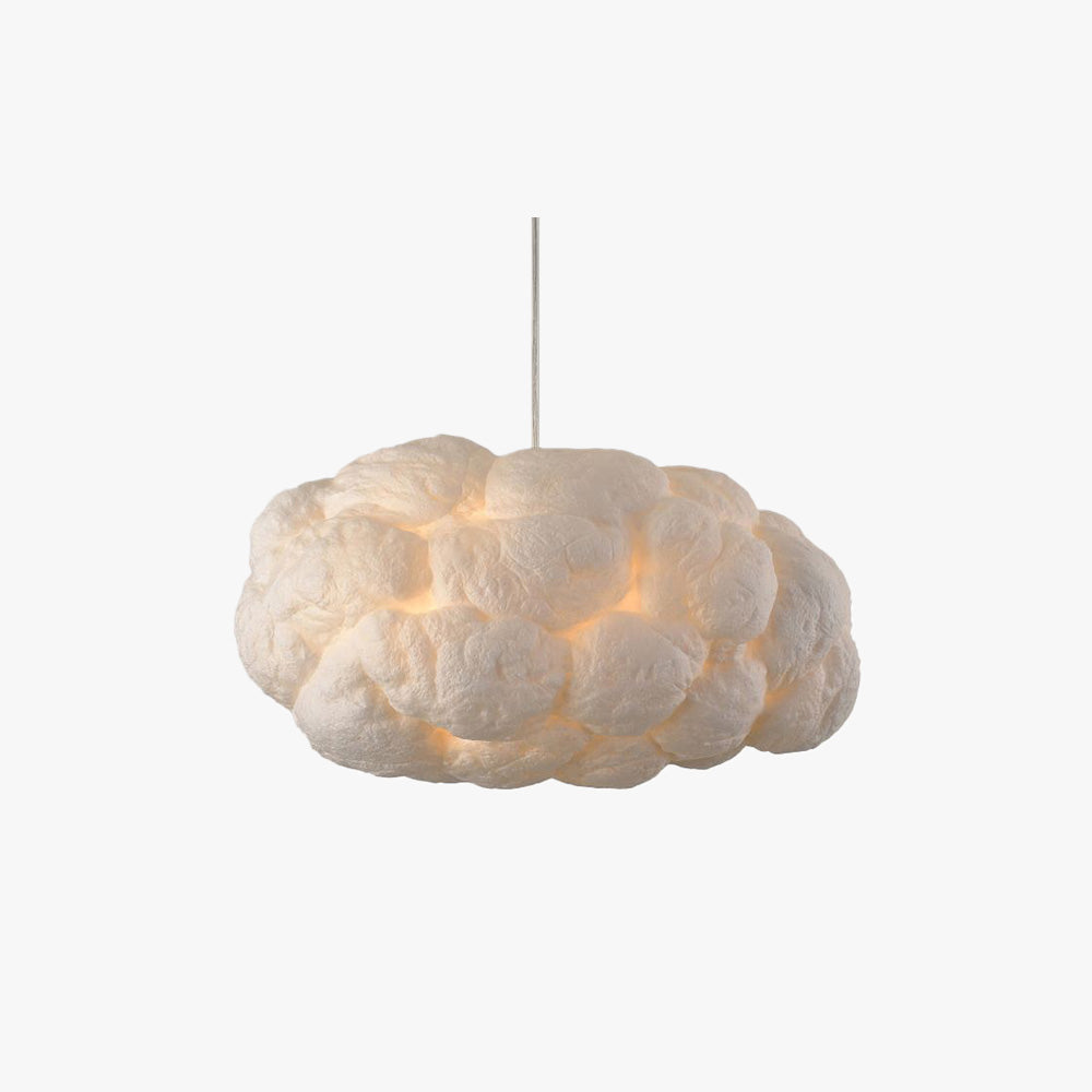 AstraLumen White PVC Cotton Cloud-Shaped LED Pendant Light - Desfino