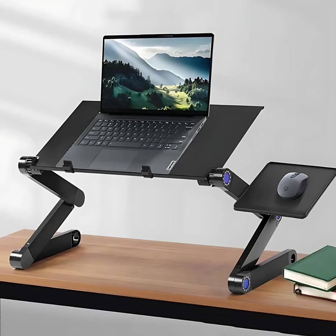 Verstellbarer kühlender Laptopständer — Mauspad, ergonomisches Design | Desfino