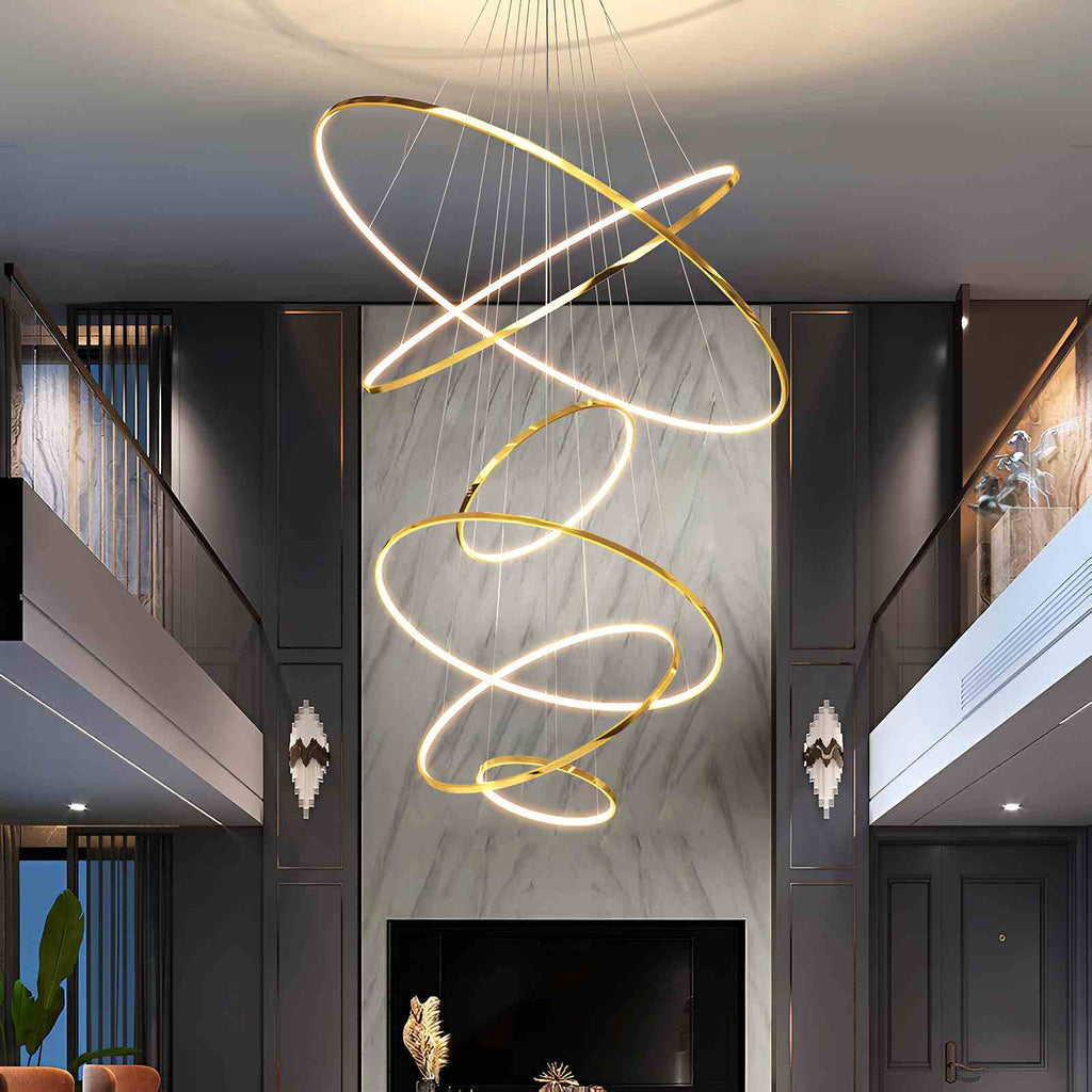 Large Tiered Ring Foyer Chandelier | Desfino