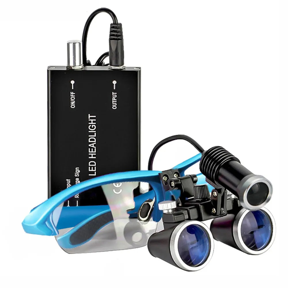 IrisPro Dental Loupes — Binocular Optics, 2.5X or 3.5X Magnification, LED Illumination
