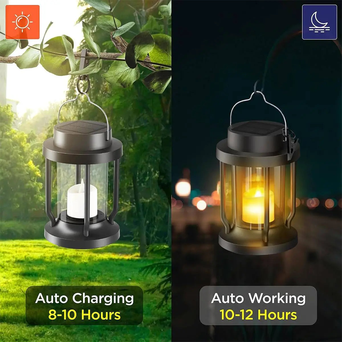 Solar Flameless Candle Lantern Hanging Light | Desfino