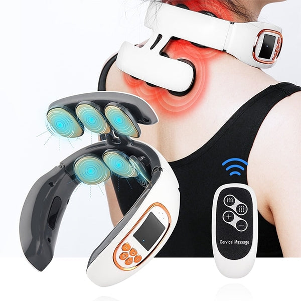 Massageador de pescoço e ombros SolacePro — pulsação profunda, calor direcionado, seis cabeças - Desfino
