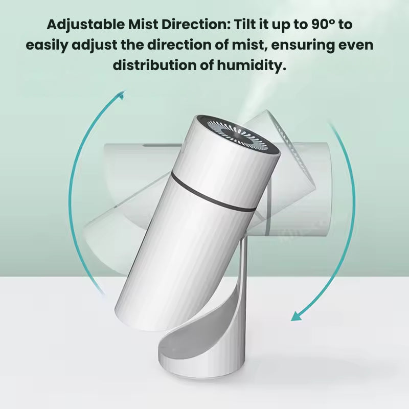 Aerolite genopladelig ultrasonisk rejfugter — kompakt Nanomist-output, LED-stemningslys