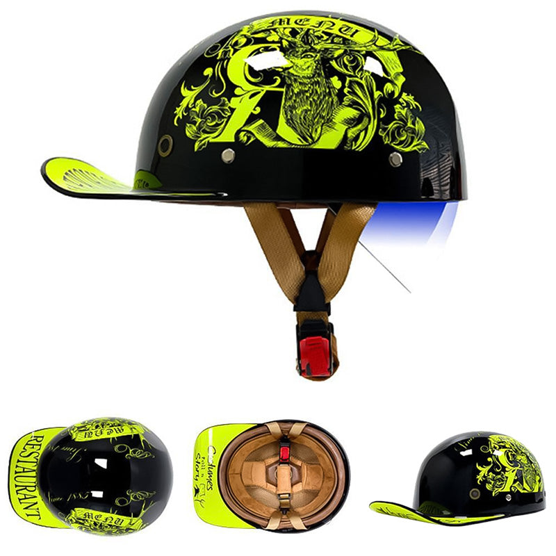 OrionRide DOT-Halbhelm — ABS-Schale im Baseball-Stil für Motorräder - Desfino