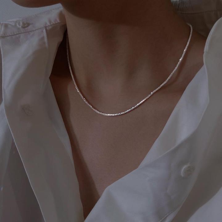 Lunara Silbernes Sternenlicht-Halsketten-Set — Zweiteiliges Sterlingsilber - Desfino