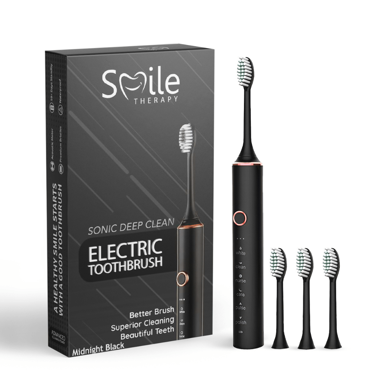 Escova de Dentes Elétrica Sónica 6-em-1 — 6 Modos, Intensidade Ajustável - Desfino