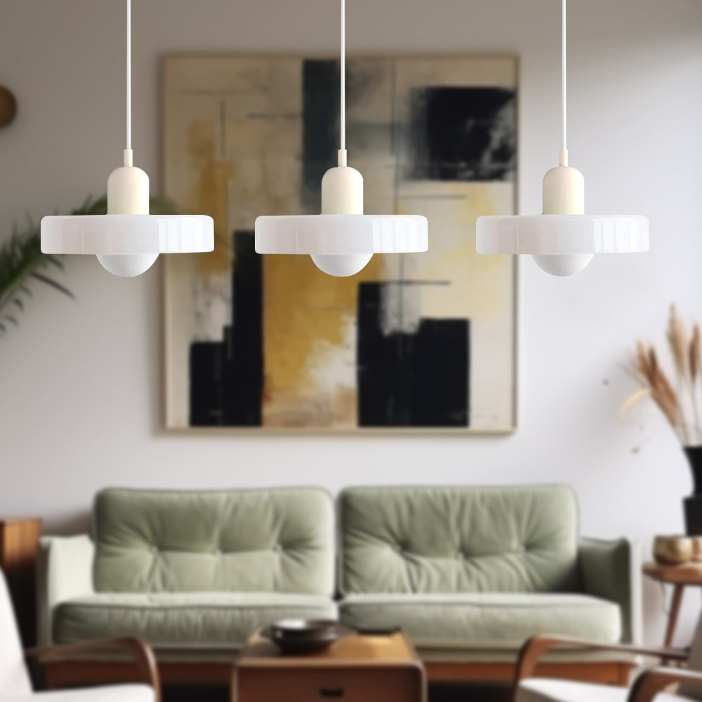 NovaHalo moderne opalpendel med halo — justerbar LED-loftslampe - Desfino