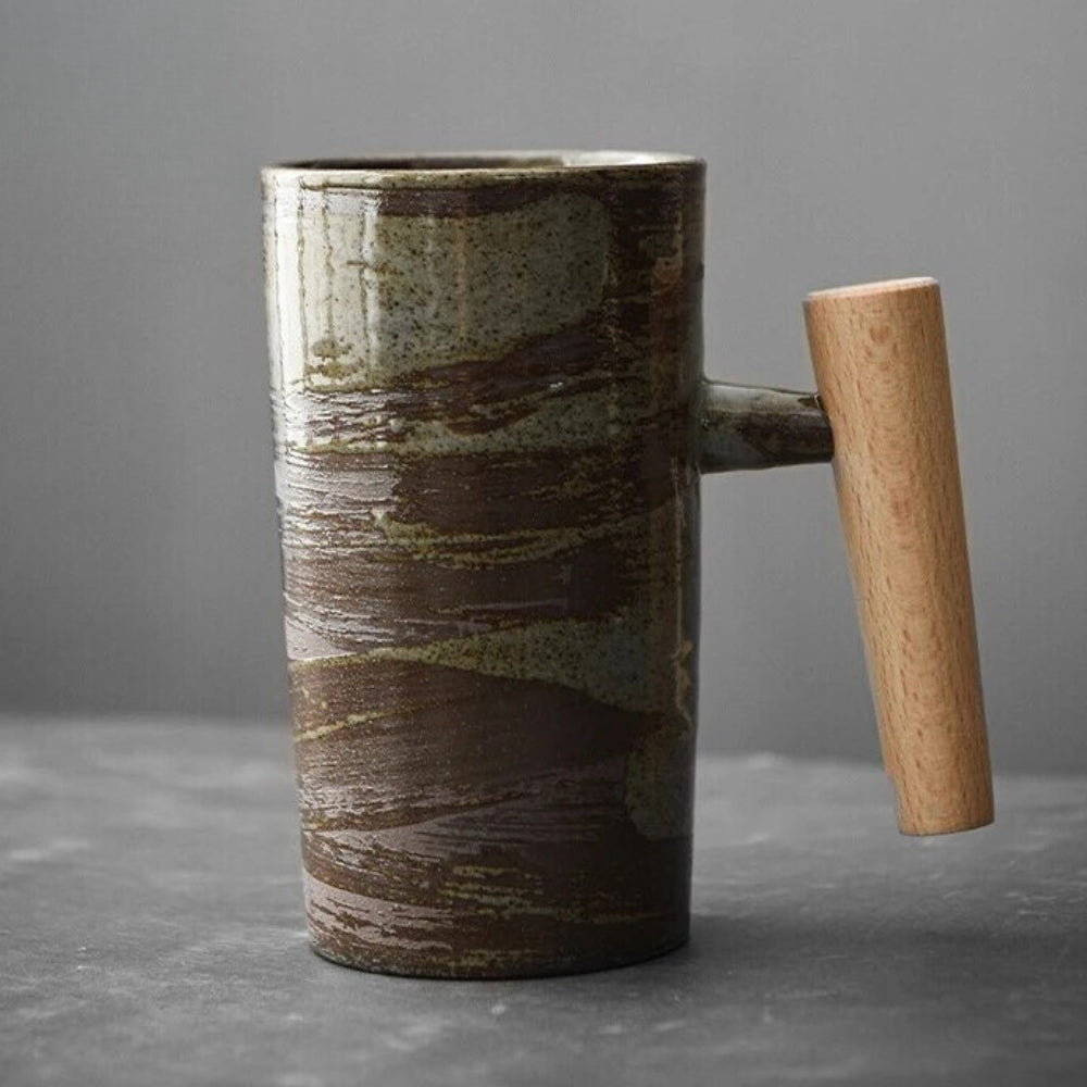 Mug à latte en grès TerraNord - Design de la collection Nordic Earth - Desfino