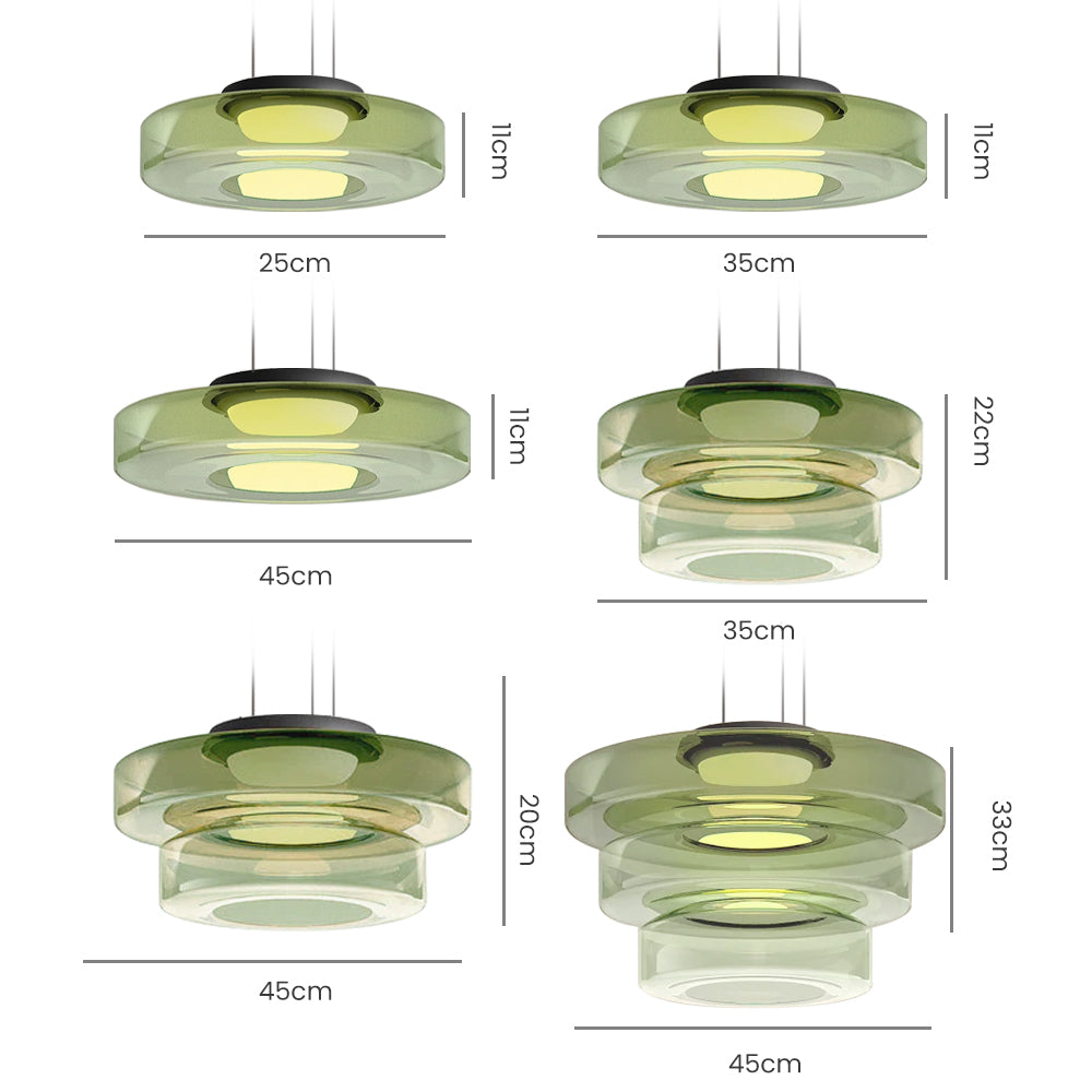 Suspension de plafond en verre Asteron inspirée de la lune et du Bauhaus - Desfino