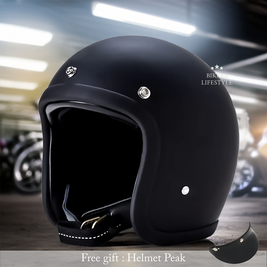 Cască de motocicletă vintage — Profil redus, certificată DOT & ECE - Desfino