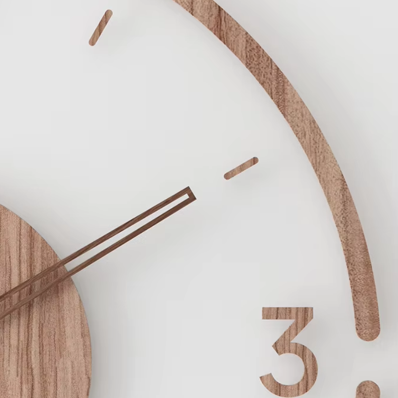 Aeron vægur i massivt træ — minimalistisk, lydløst kvartsur - Desfino
