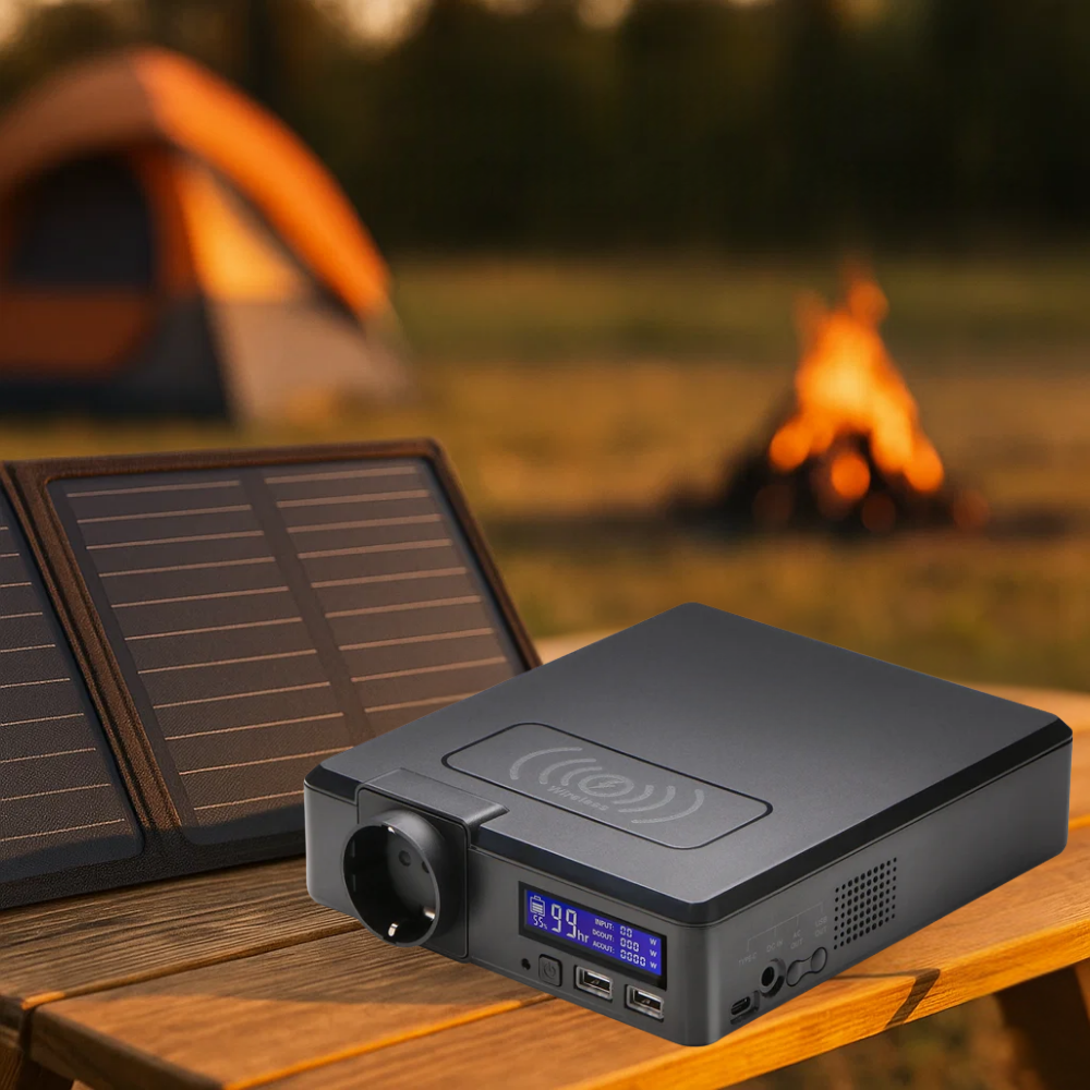 RoamVolt 200W solcelle-powerbank — kompakt og bærbar, 1.35 kg - Desfino