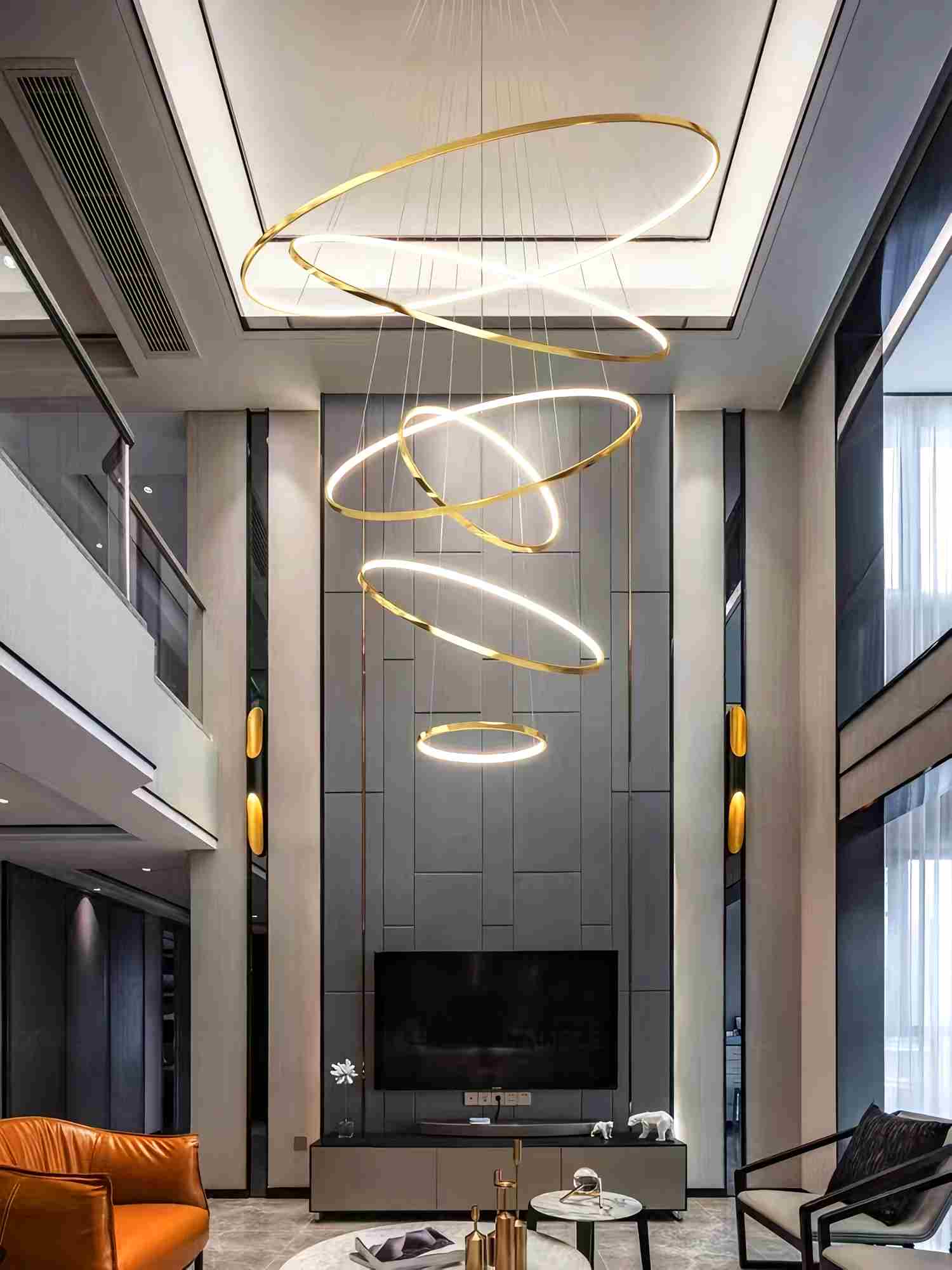 Large Tiered Ring Foyer Chandelier | Desfino