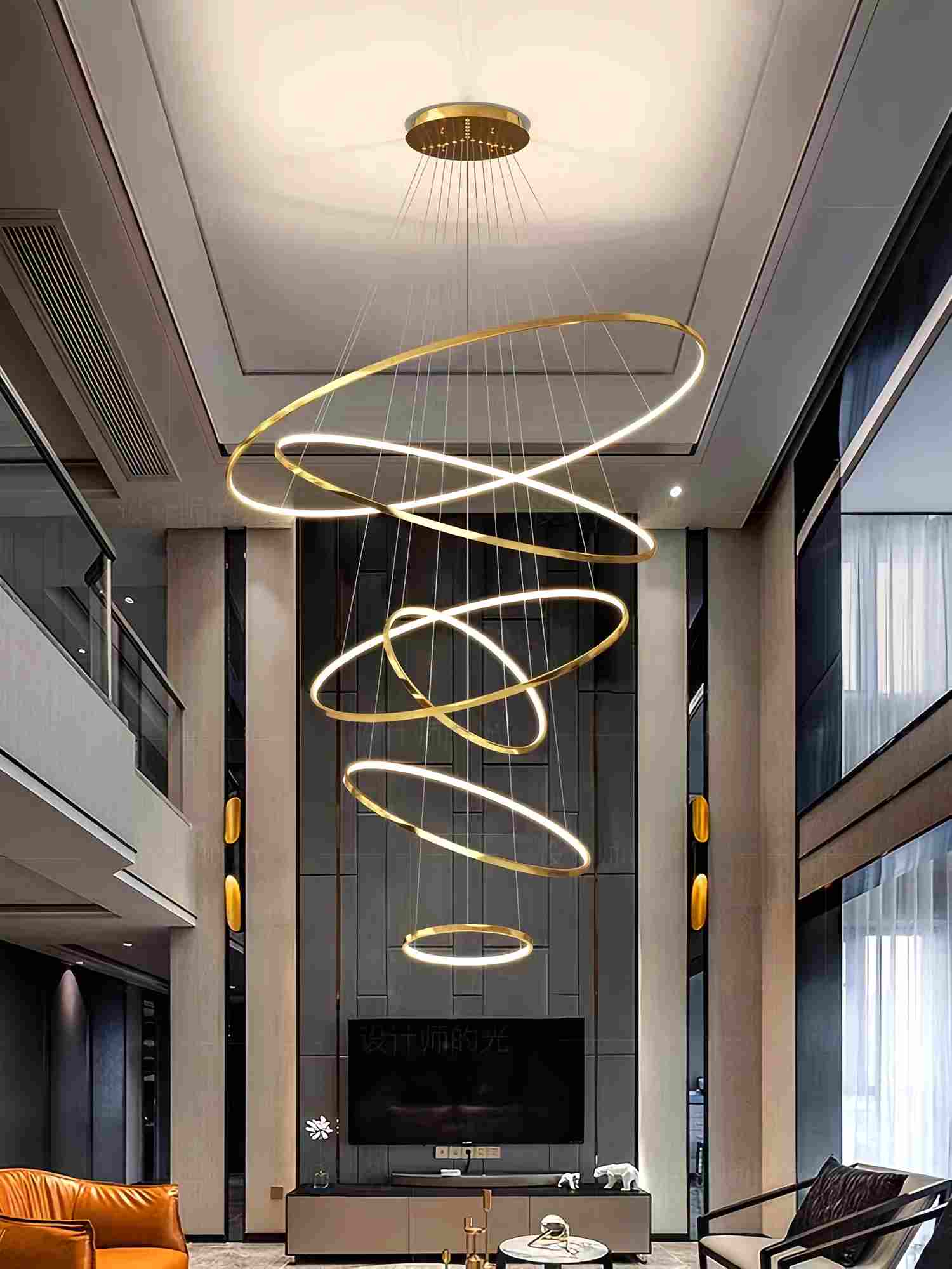 Large Tiered Ring Foyer Chandelier | Desfino