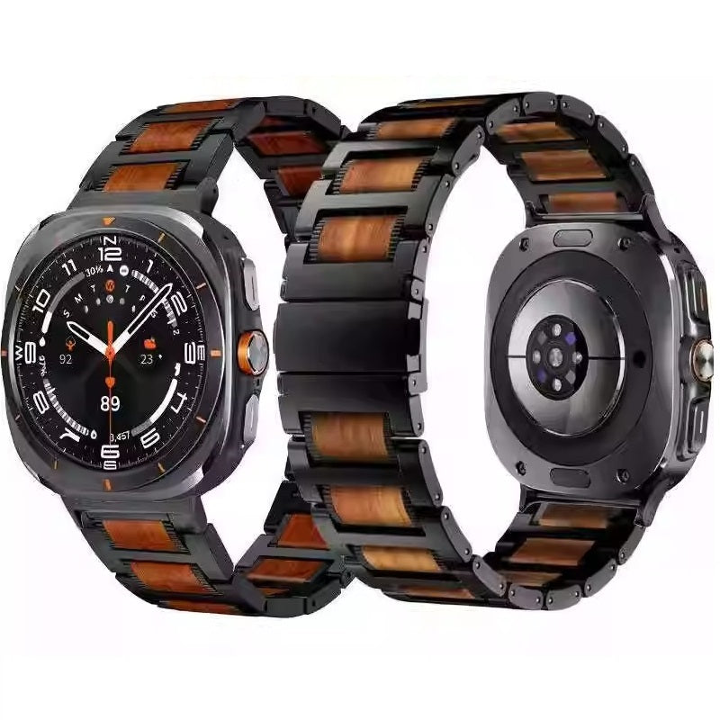Λουράκι Aveline για Samsung Watch Ultra — φυσικό κόκκινο σανταλόξυλο & μέταλλο - Desfino