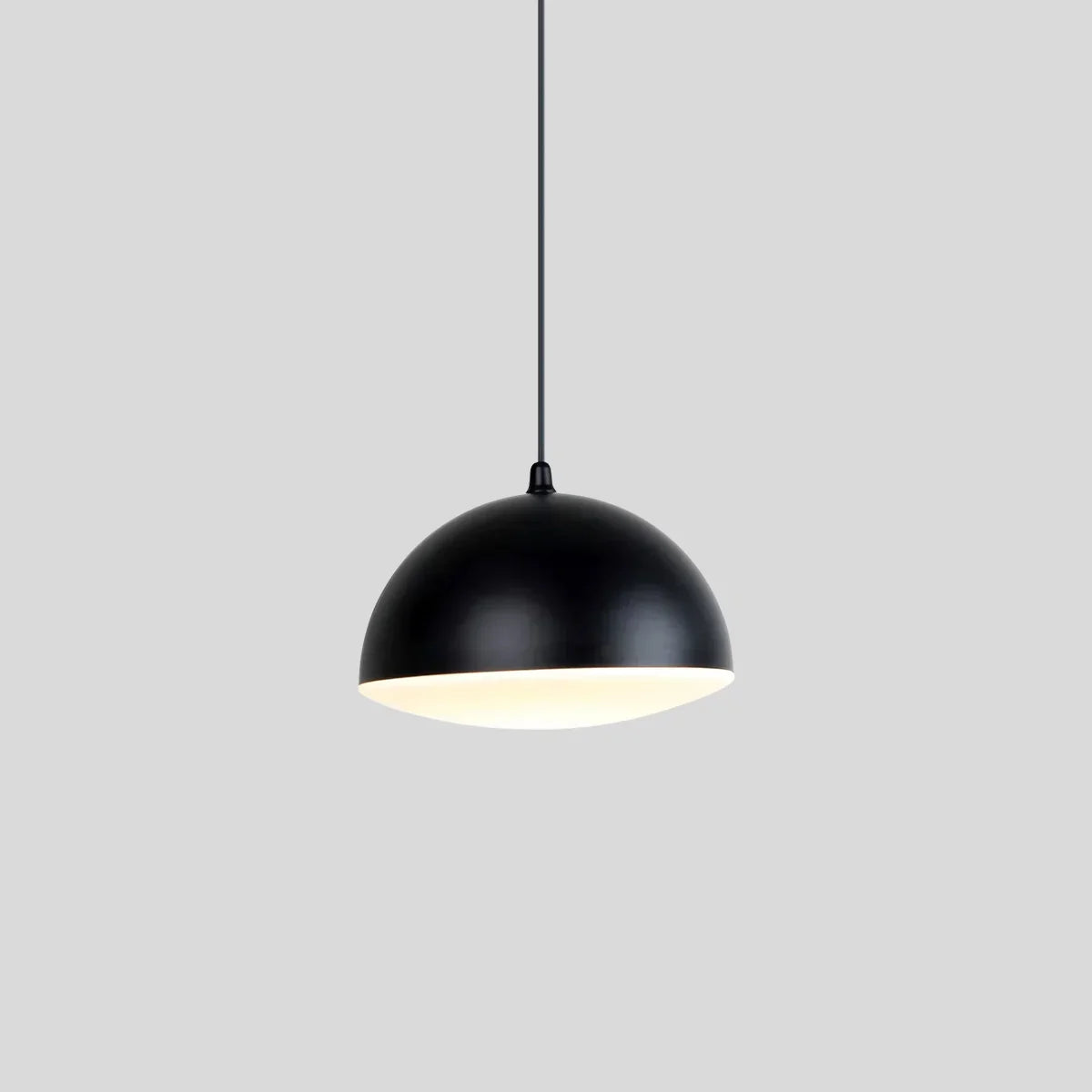 Nordische minimalistische schwarze halbrunde Pendelleuchte | Desfino