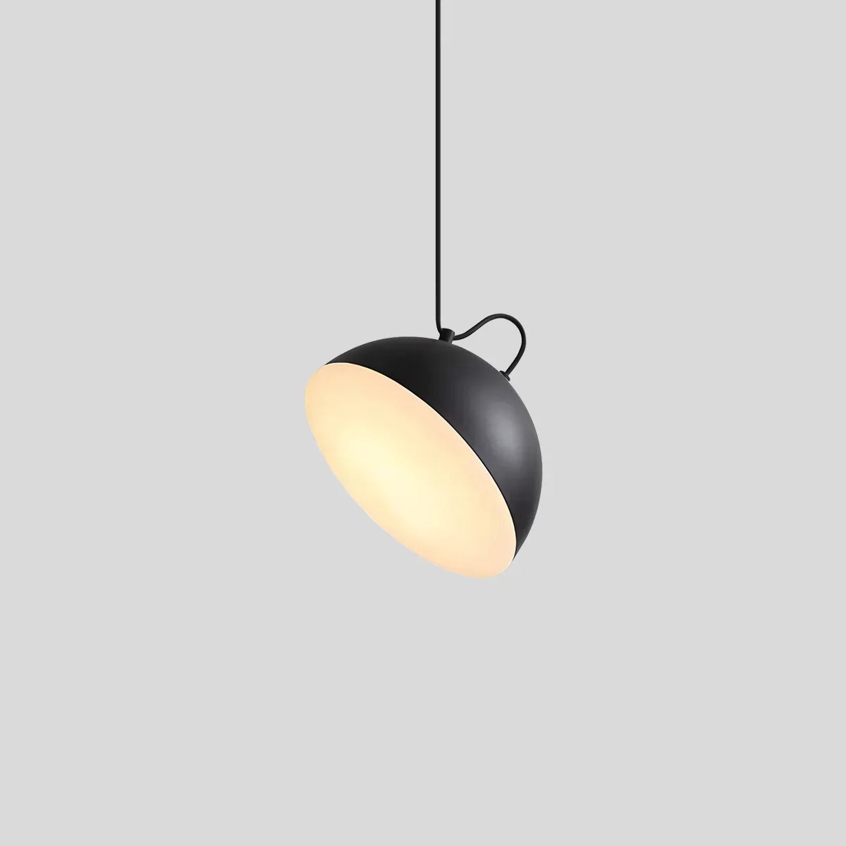 Nordische minimalistische schwarze halbrunde Pendelleuchte | Desfino