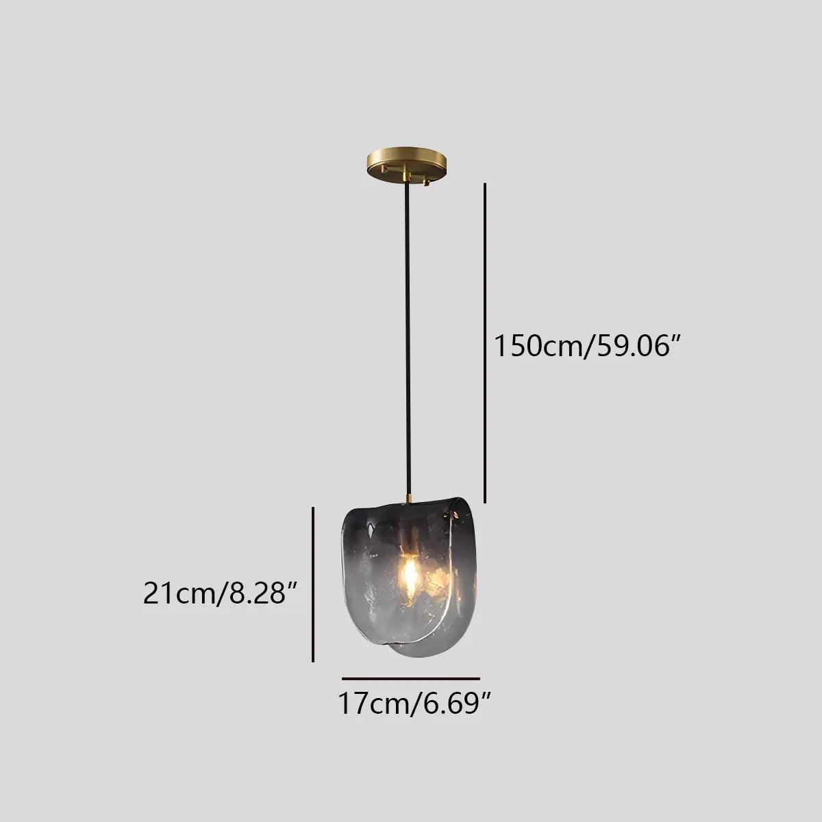 Modern Gradient Glass Pendant Light for Bedside | Desfino