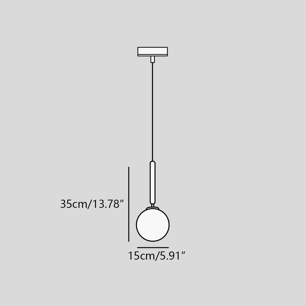 Glas-Pendelleuchte Temen Globe für die Kücheninsel | Desfino