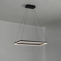 Modern Black Tiered Rectangular Chandelier | Desfino