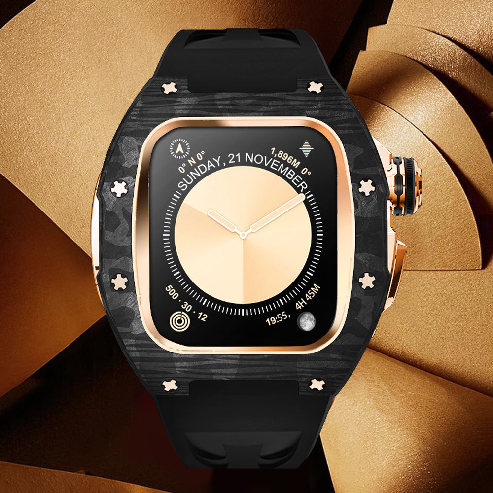 NovaCarb S10 Titanium Carbon Fiber Apple Watch Retrofit Kit - Desfino