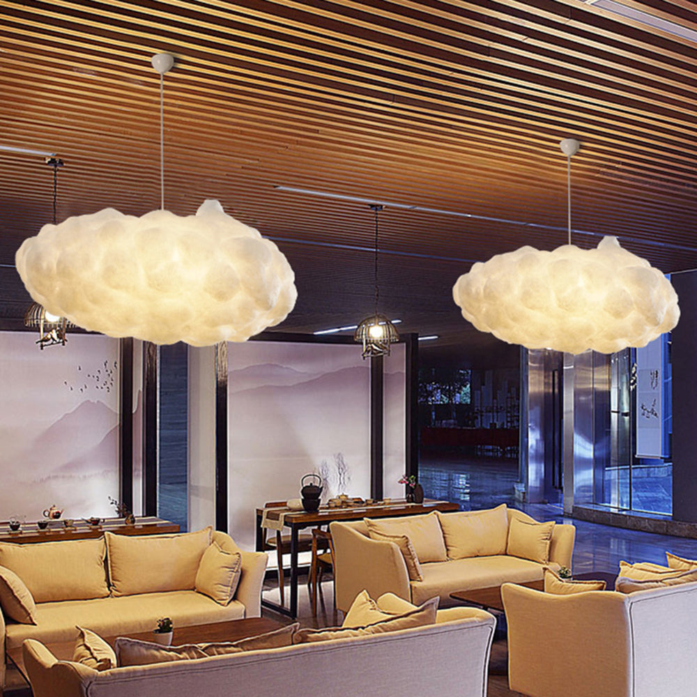 LumaCloud Weiße LED-Pendelleuchte mit diffusem Licht — Wolkenförmiges Design - Desfino