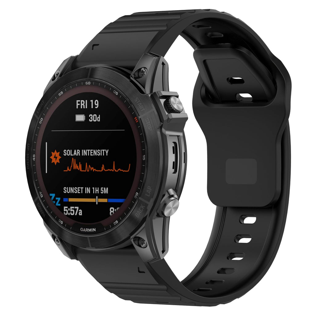 Ventro Garmin-Fenix-8/7X/6X-Silikonarmband – umgekehrte Dornschließe, Belüftungsöffnungen - Desfino