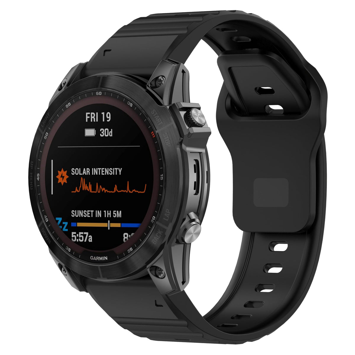 Bracelete de silicone Ventro para Garmin Fenix 8/7X/6X — Fivela invertida, ventilação - Desfino