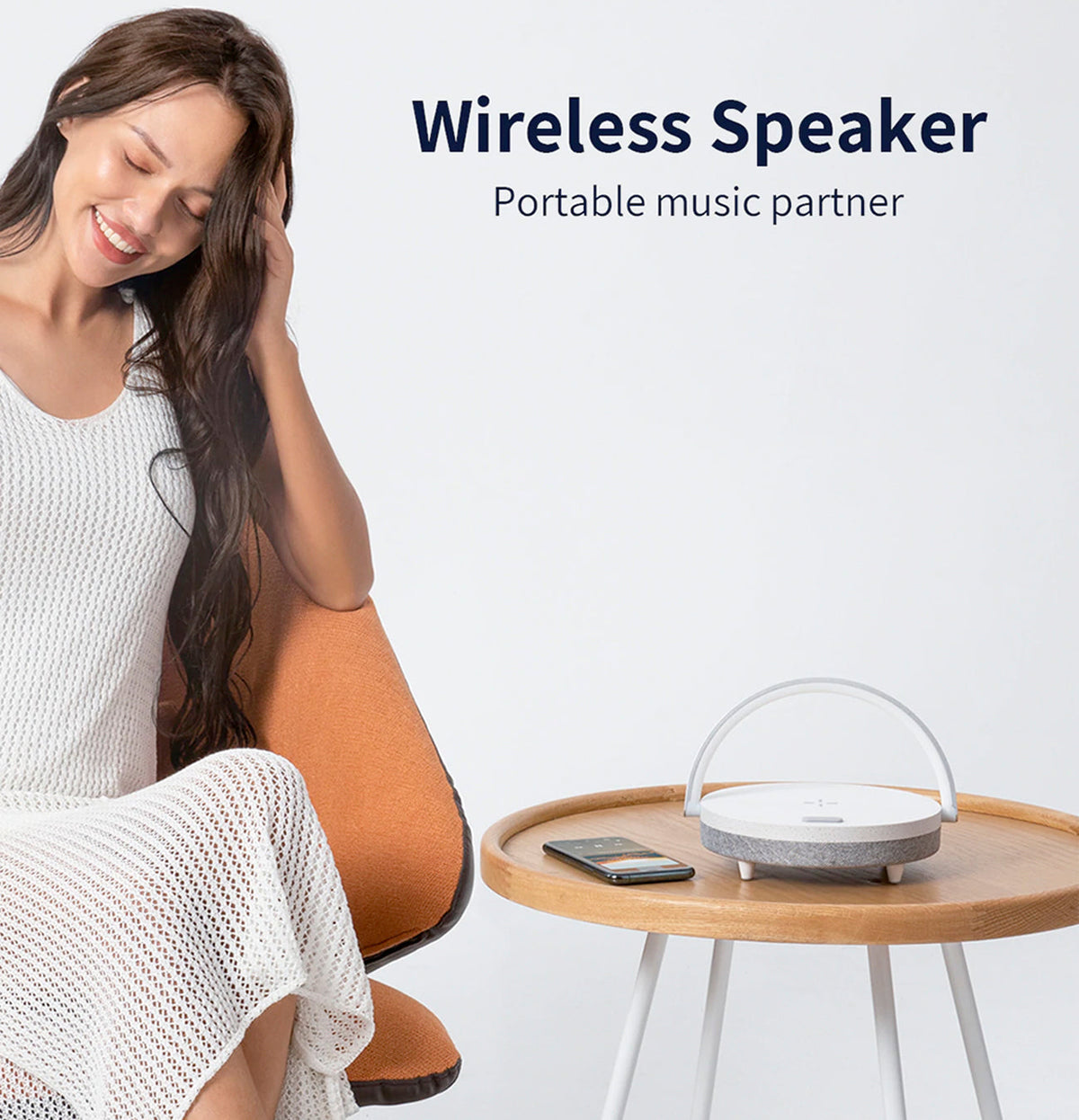 Lámpara de mesita LumoNova 4 en 1 — cargador inalámbrico rápido | Desfino