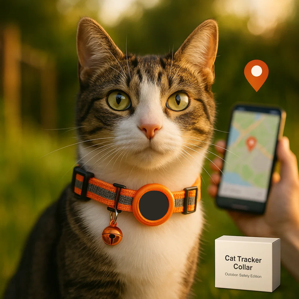 Collier réfléchissant pour chat à ouverture rapide - support réglable pour traceur GPS - Desfino